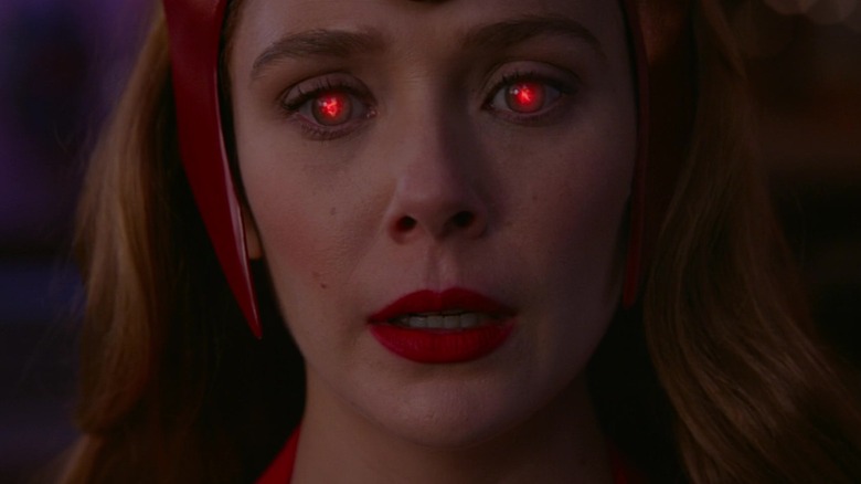 Wanda Maximoff with glowing eyes