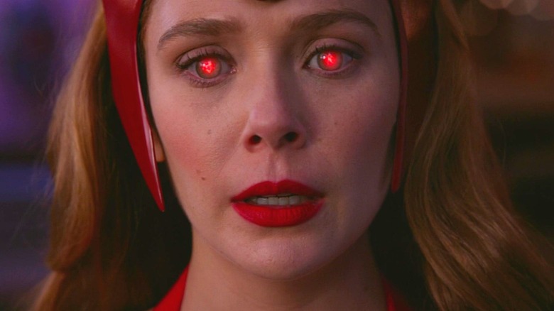 Wanda Maximoff with glowing eyes