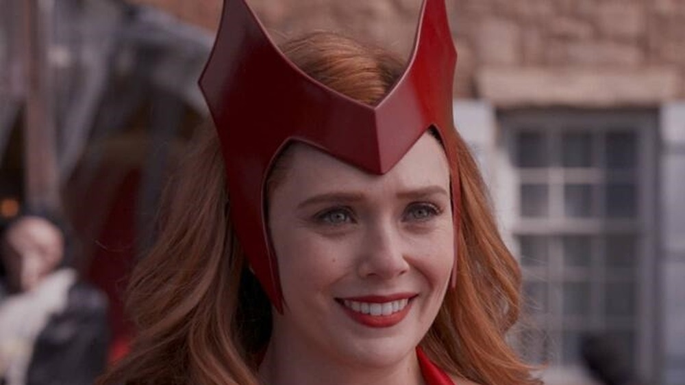 Wanda Maximoff in a Halloween costume