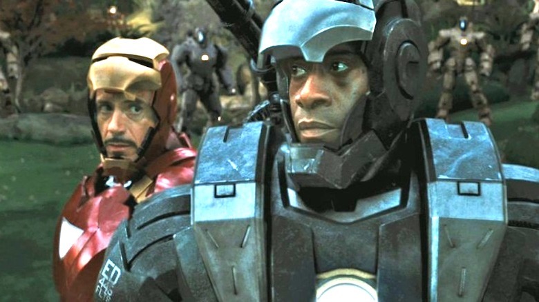 Iron Man and War Machine back to back
