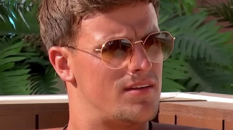 Luca wearing sunglasses in Love Island 