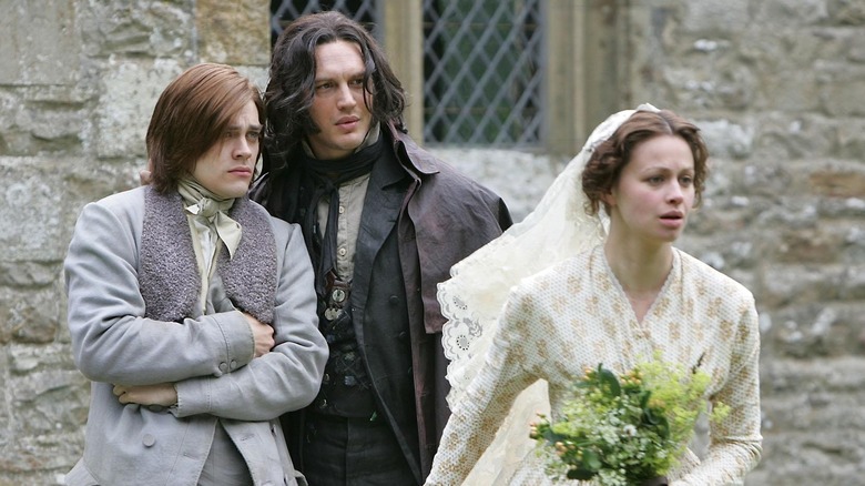 Linton, Heathcliff, and Cathy frowning in "Wuthering Heights" (2009)