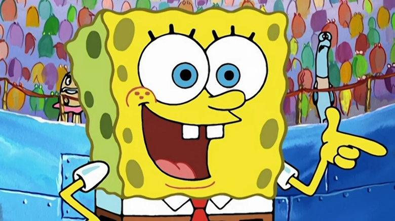 Spongebob Squarepants pointing