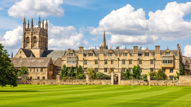 The lawn of Merton College at Oxford University
