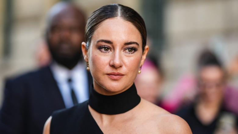 Shailene Woodley posing at Paris Fashion Week