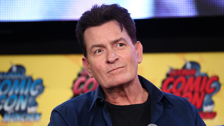 Charlie Sheen smirking