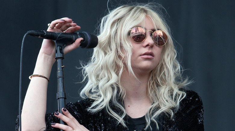 Taylor Momsen in glittery jacket