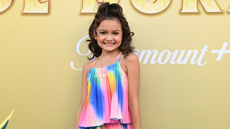 Scarlett Spears on the "Dora and the Search for Sol Dorado" red carpet in 2025