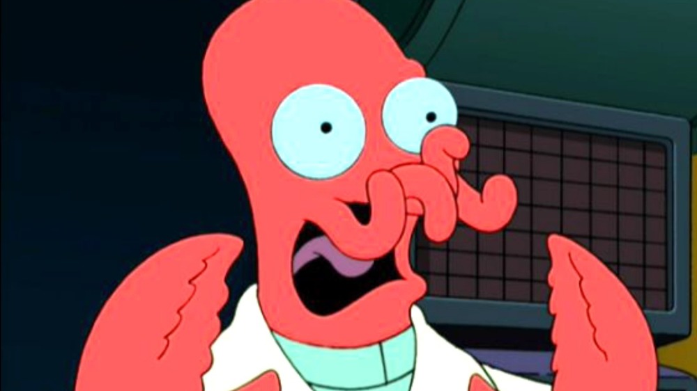 Zoidberg fearfully screaming