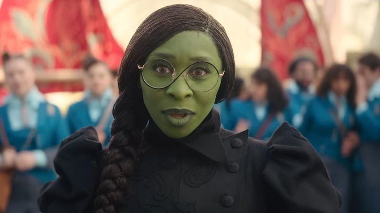 Elphaba wears glasses