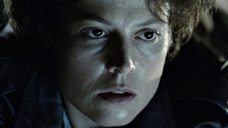 Ellen Ripley looks up shocked