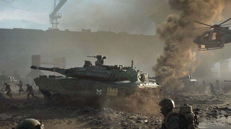 Battlefield 2042 tank and helicopter