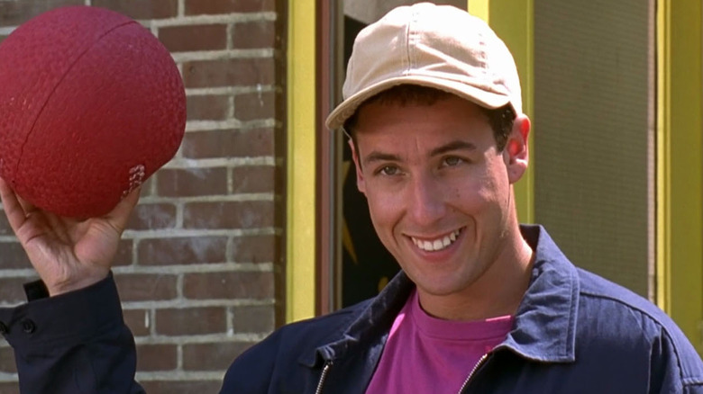 Billy holds up a dodgeball in "Billy Madison" (1995)