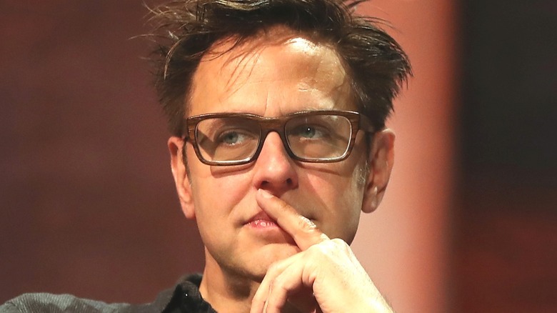 James Gunn glasses pondering