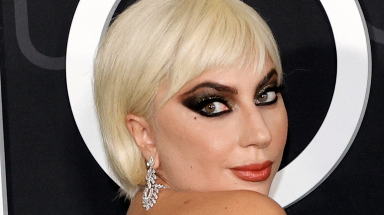 Lady Gaga smiling with short hair