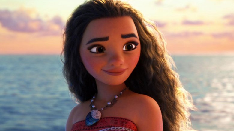 Moana smiling at sunset