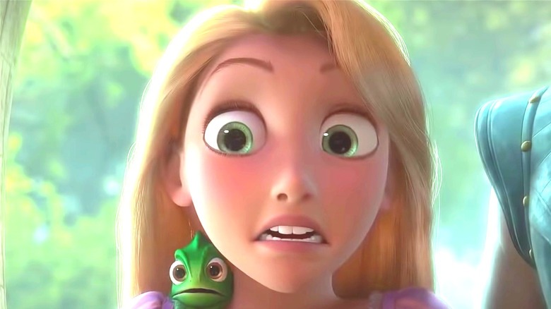 Rapunzel reacts in Tangled