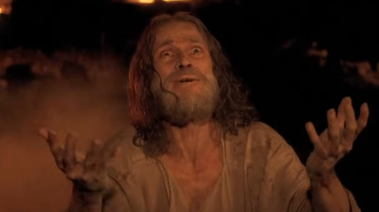 Willem Dafoe as Jesus on cross