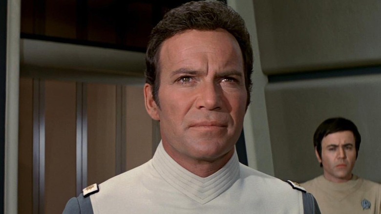 Admiral Kirk prepares to address crew