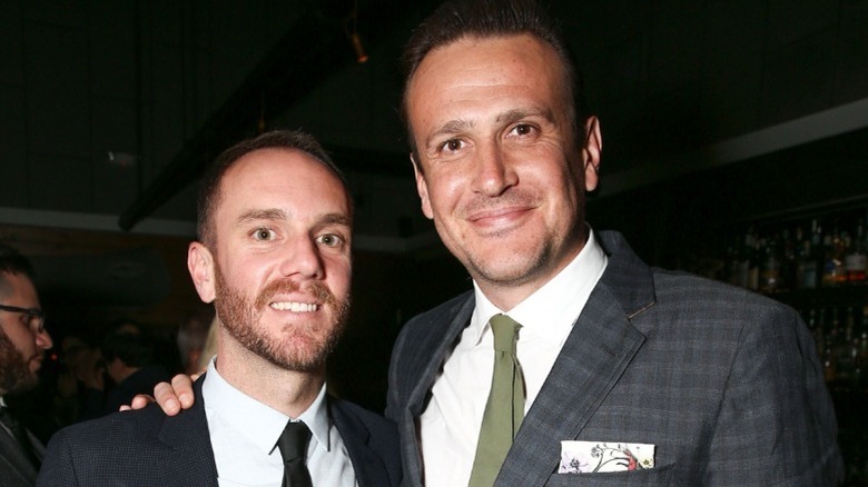 Charlie McDowell and Jason Segel at The Discovery premiere afterparty