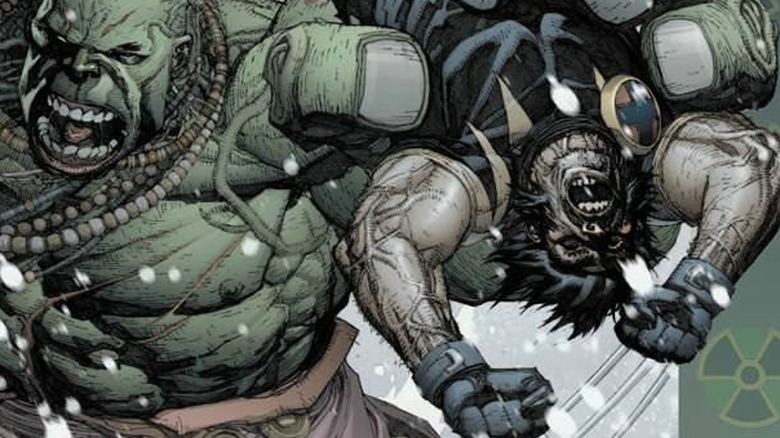Hulk ripping Wolverine apart
