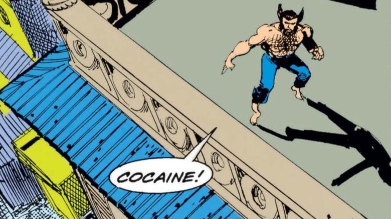 Wolverine sniffs drugs