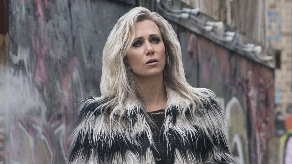 Kristen Wiig in a furry coat