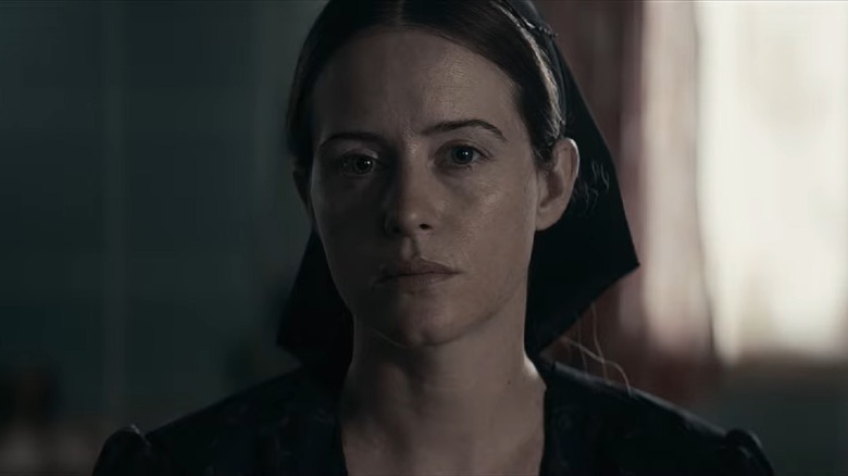 Claire Foy serious