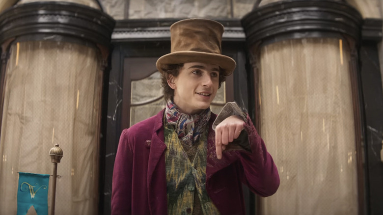 Willy Wonka pointing down