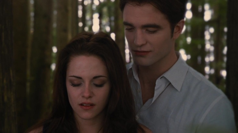 Edward and Bella in forest