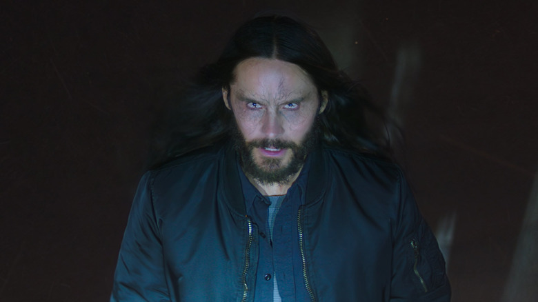 Michael Morbius glares in "Morbius"