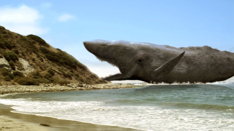 A gigantic whale begins attacking land in 2010: Moby Dick (2010)