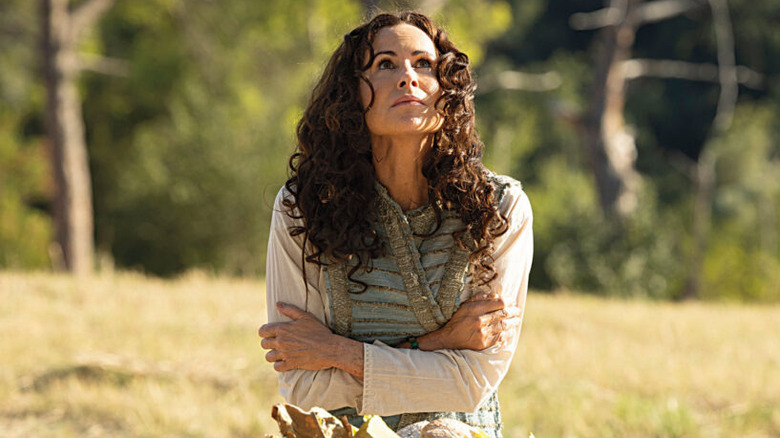 Sarah looks skyward in "The Faithful: Women of the Bible"