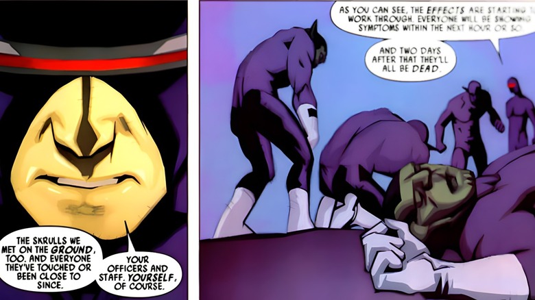 Cyclops threatens the Skrulls
