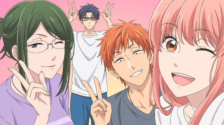 Wotakoi gang pink background