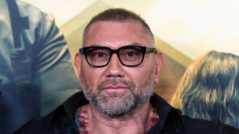 Dave Bautista wearing glasses