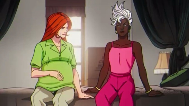 Jean Grey and Storm seated