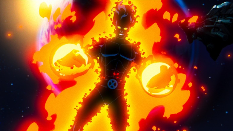 Sunspot floating while aflame in X-Men '97