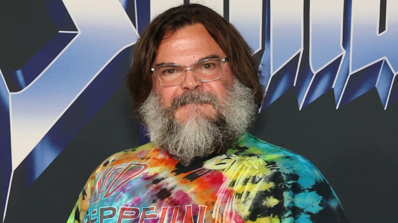 Jack Black smiling on the red carpet in 2025