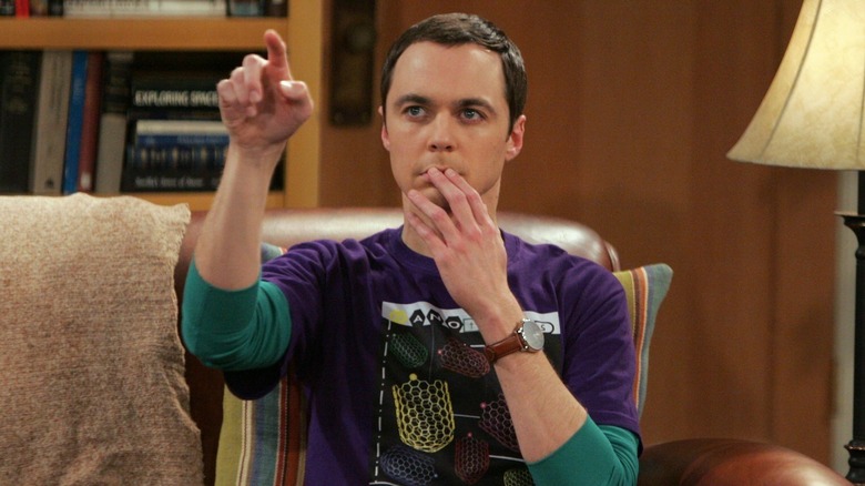 Sheldon Cooper pointing on 