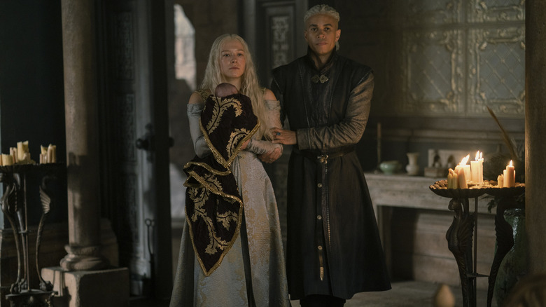 Rhaenyra and Laenor with baby