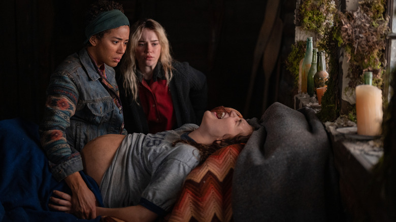 Shauna giving birth