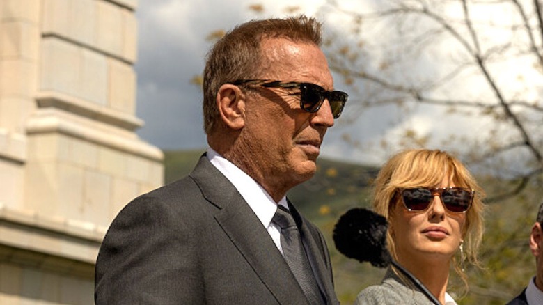 John Dutton wearing sunglasses