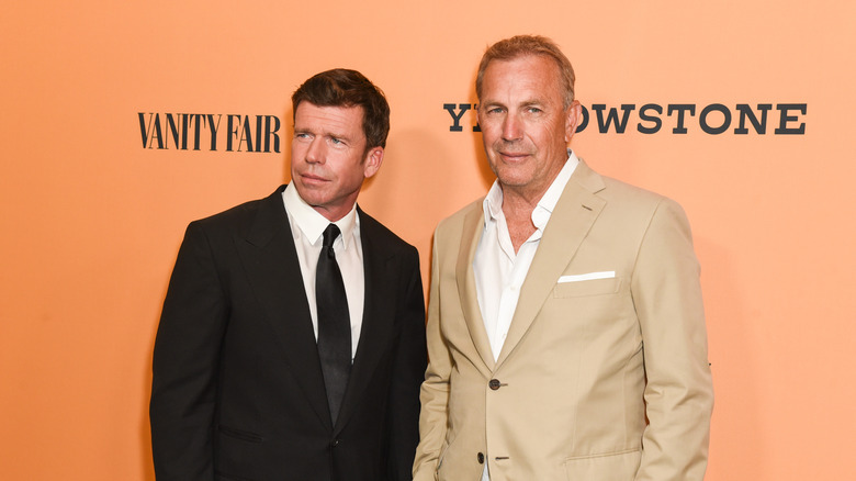 Taylor Sheridan and Kevin Costner on the red carpet