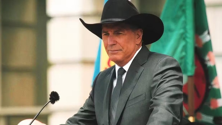 John giving a speech in "Yellowstone."