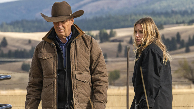 John Dutton and Summer Higgins in Yellowstone