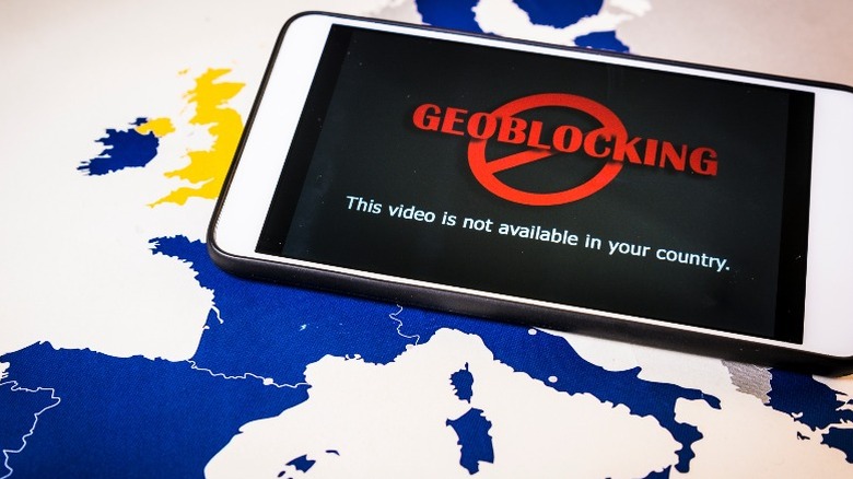 mobile phone showing content unavailable