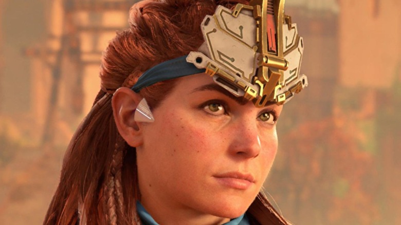 Aloy looking concerned