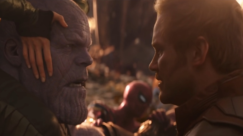 Peter confronting Thanos