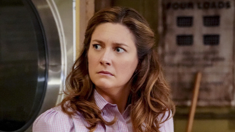 Zoe Perry as Mary Cooper looking angry